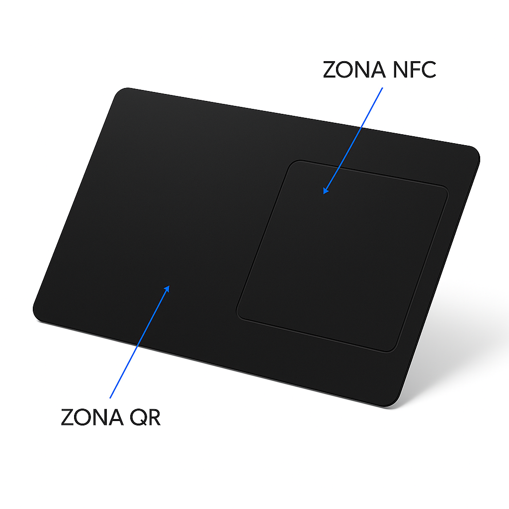 Tarjeta NFC de metal personalizada por grabado laser + Tarjeta de presentación virtual