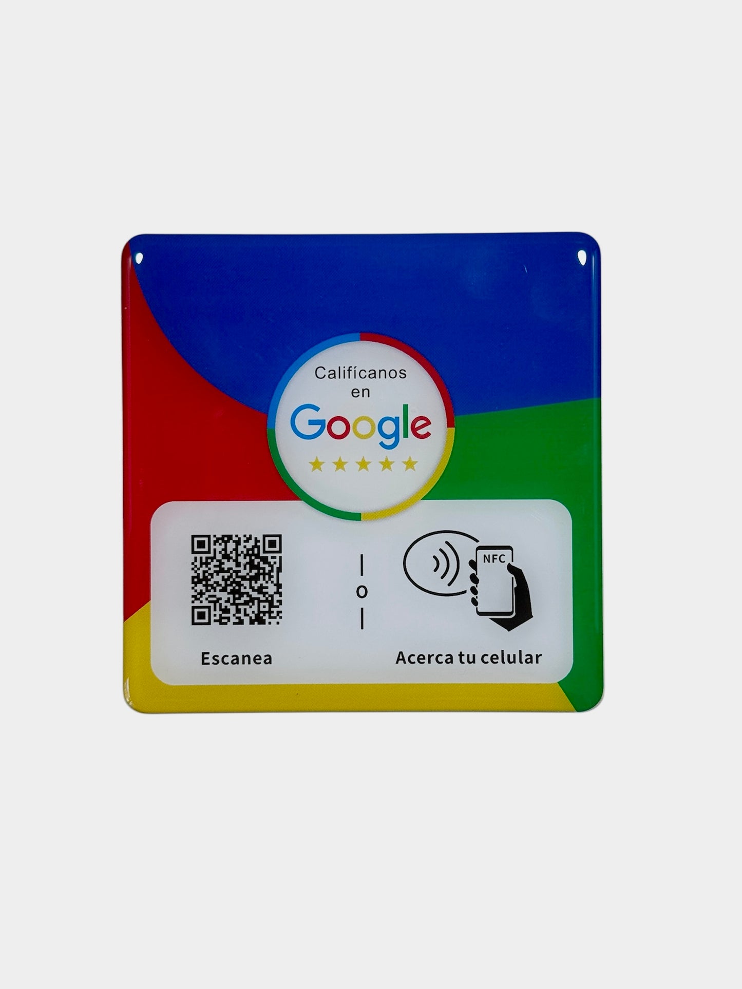 Placa NFC para reseñas de google con pegamento