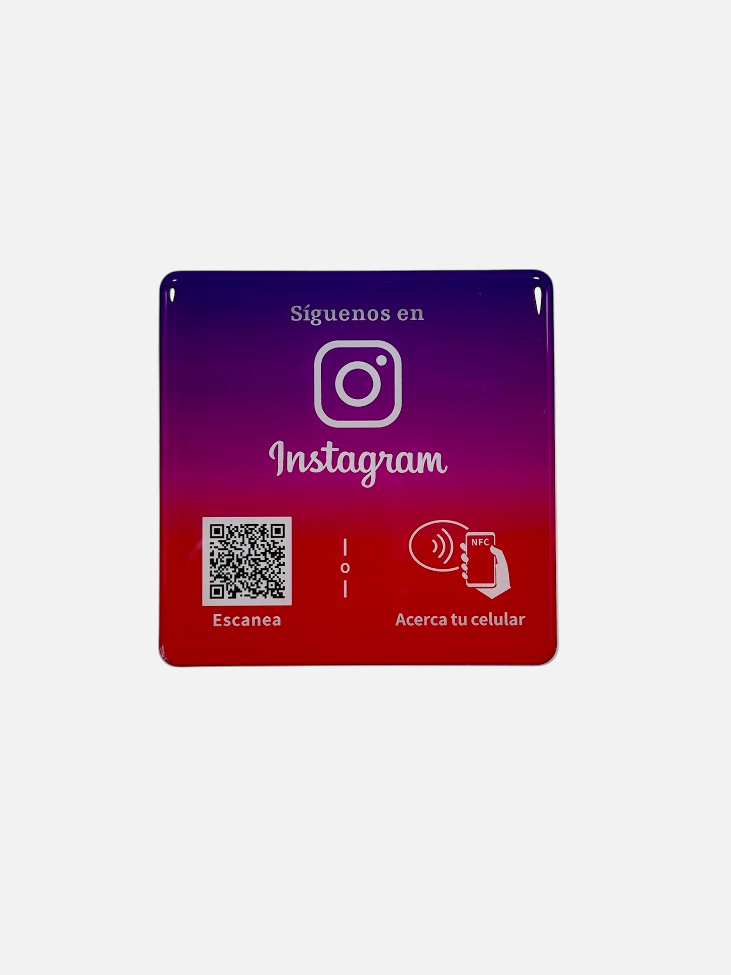 Placa NFC para perfil de instagram con pegamento (Diseño de la foto)