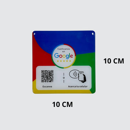 Placa NFC para reseñas de google con pegamento (Diseño de la foto)