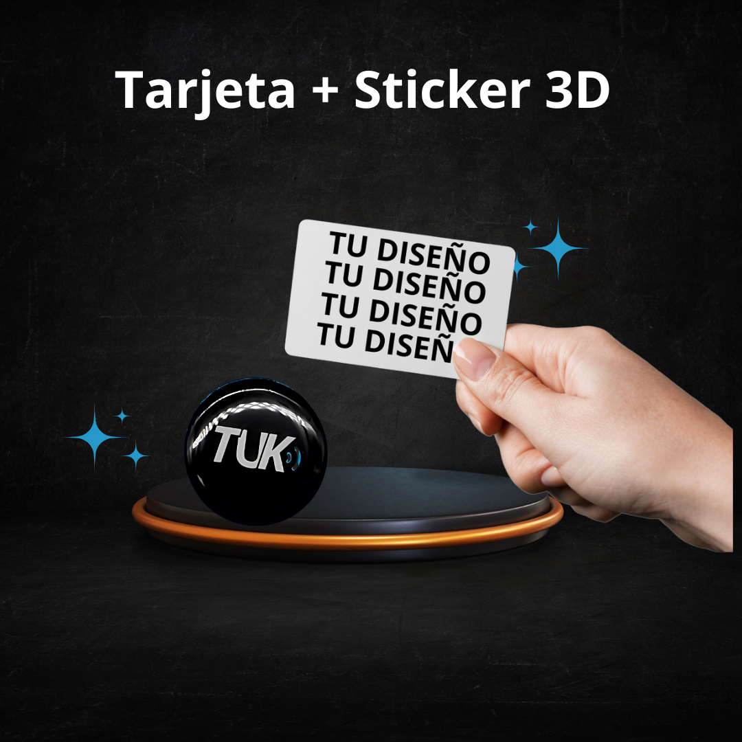 Combo Tarjeta NFC personalizada + Sticker + Tarjeta de presentación virtual.