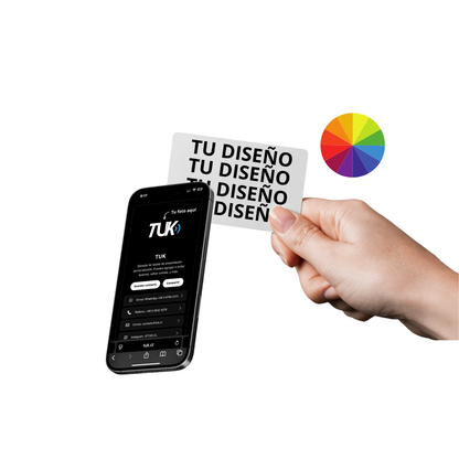 Tarjeta NFC con diseño personalizado (Plastico) + Tarjeta de presentación virtual