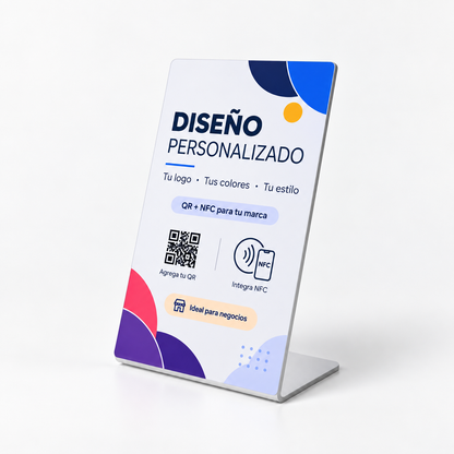Stand NFC y QR personalizado + Presentación digital multilink