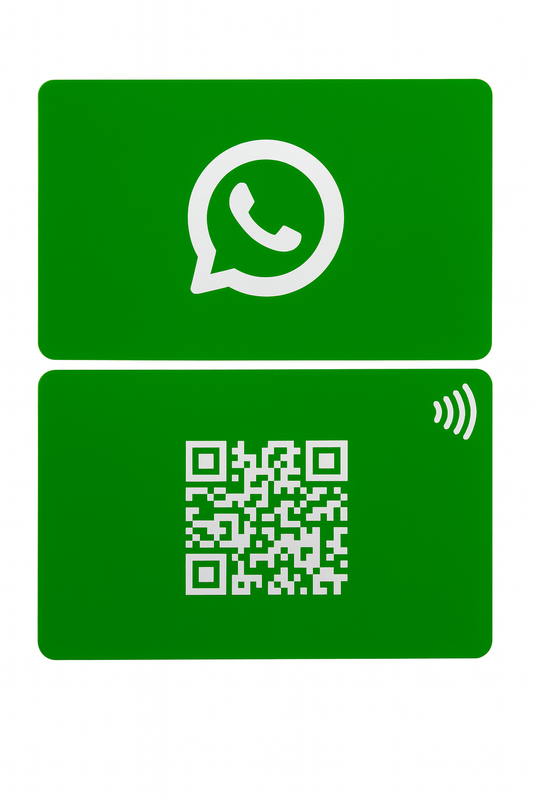 Tarjeta NFC para compartir Whatsapp via NFC y QR (Diseño de la foto)