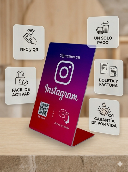 Acrilico NFC para perfil de instagram (Diseño de la foto)