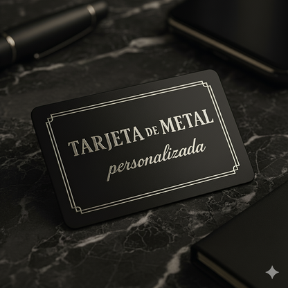 CYBER: 2 UNIDADES Tarjeta NFC de metal personalizada por grabado laser + Tarjeta de presentación virtual