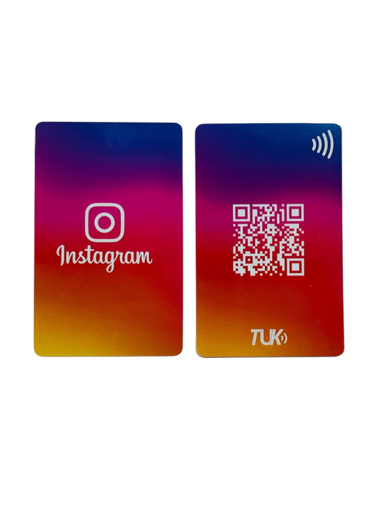 Tarjeta NFC para compartir instagram via NFC y QR (Diseño de la foto)