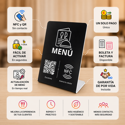 Acrilico NFC para compartir menú (Diseño tal cual la foto)