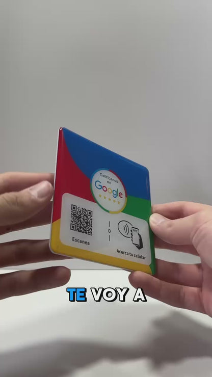 Placa NFC para reseñas de google con pegamento (Diseño de la foto)