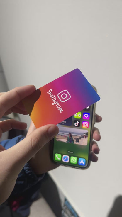 Tarjeta NFC para compartir instagram via NFC y QR (Diseño de la foto)