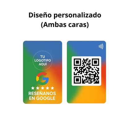 Tarjeta NFC para google reviews con diseño personalizado (Plastico)